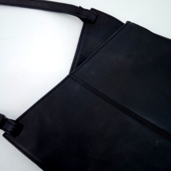 Vintage Leather Co. Liz Claiborne Black Genuine Leather Shoulder Bag Work VTG - Picture 15 of 15